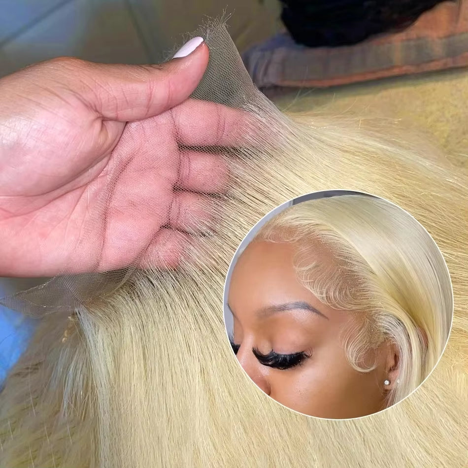 Blonde 613 Hd Lace Frontal Wig 13X6 Bone Straight Lace Front Wig 613 Colored Brazilian Human Hair Pre Plucked Wigs for Women