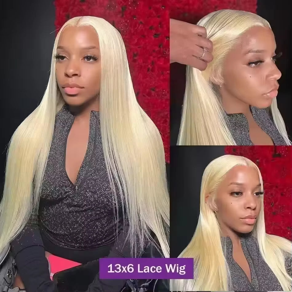 Blonde 613 Hd Lace Frontal Wig 13X6 Bone Straight Lace Front Wig 613 Colored Brazilian Human Hair Pre Plucked Wigs for Women
