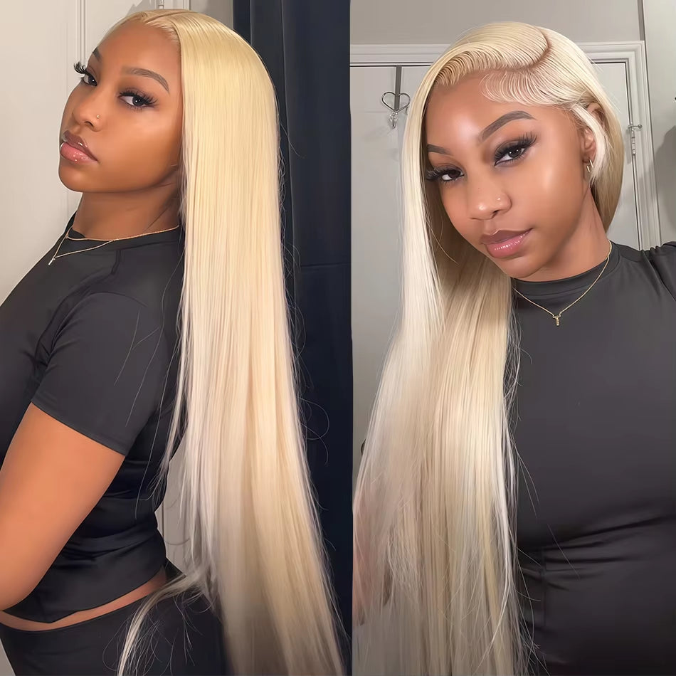 Blonde 613 Hd Lace Frontal Wig 13X6 Bone Straight Lace Front Wig 613 Colored Brazilian Human Hair Pre Plucked Wigs for Women