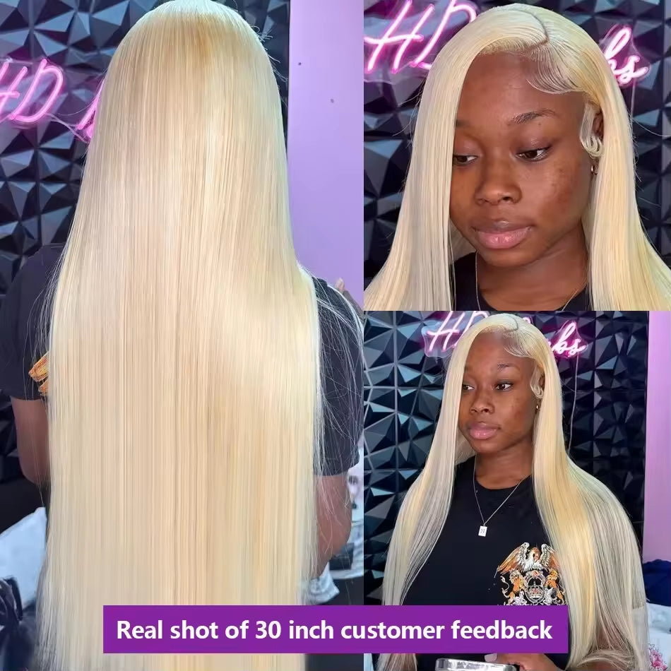 Blonde 613 Hd Lace Frontal Wig 13X6 Bone Straight Lace Front Wig 613 Colored Brazilian Human Hair Pre Plucked Wigs for Women